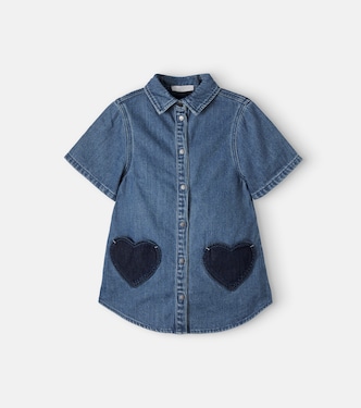 Patch-appliqué denim shirt dress | Stella McCartney Kids
