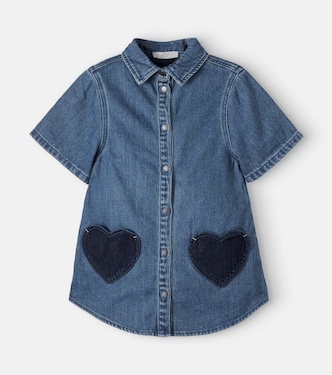 Patch-appliqué denim shirt dress | Stella McCartney Kids