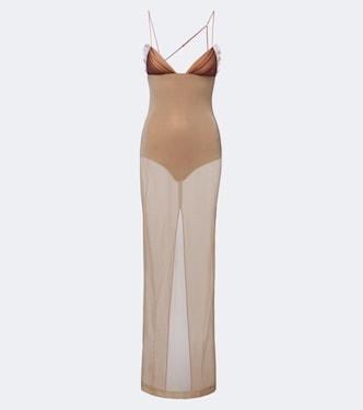 Sheer tulle maxi dress | Nensi Dojaka
