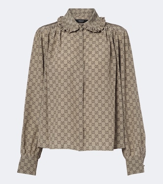 Bluse GG aus Seiden-Crêpe de Chine | Gucci