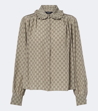 GG silk crêpe de chine blouse | Gucci