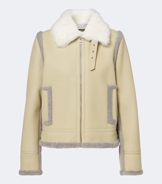 Shearling-trimmed leather jacket | Loewe