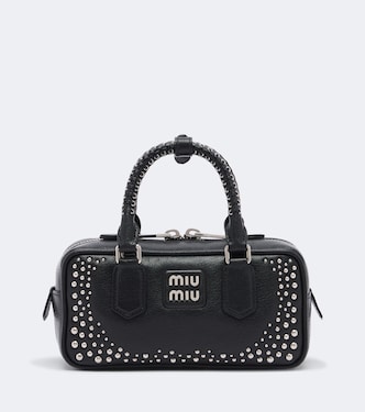 Arcadie studded leather top-handle bag | Miu Miu