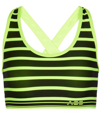 Striped cross-back sports bra | Adam Selman Sport