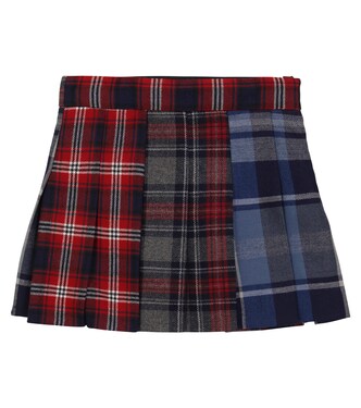 Checked wool-blend mini skirt | Dolce&Gabbana Kids
