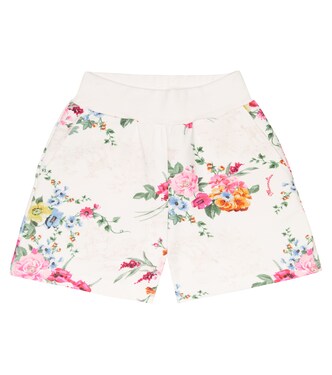 Floral cotton-blend fleece shorts | Monnalisa