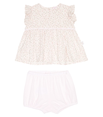 Baby cotton dress and bloomers set | Il Gufo