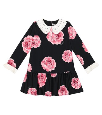 Floral printed cady dress | Monnalisa