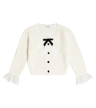 Ribbed-knit cotton cardigan | Self-Portrait Kids