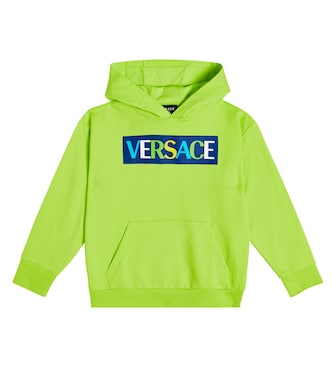 Logo cotton jersey hoodie | Versace Kids