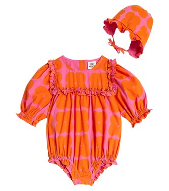 Baby Clover cotton playsuit and hat set | Jellymallow