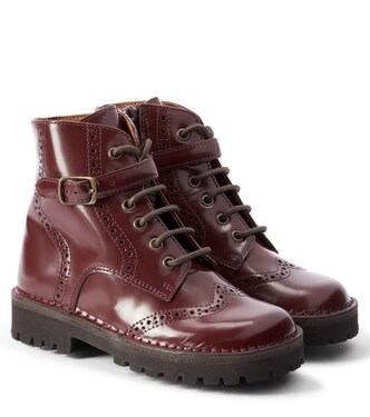 Brushed leather lace-up boots | PèPè