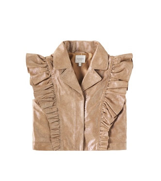 Piep ruffled metallic leather vest | Donsje