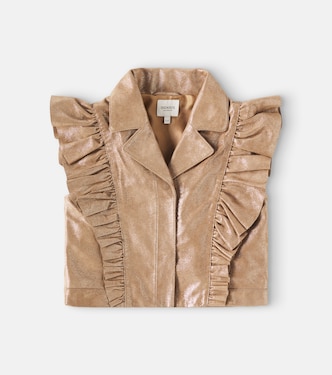 Piep ruffled metallic leather vest | Donsje