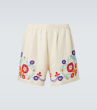 Garden Party beaded linen shorts | Bode