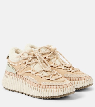 Nama shearling-lined suede sneakers | Chloé