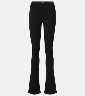 Ribbed-knit jersey flared pants | Prada