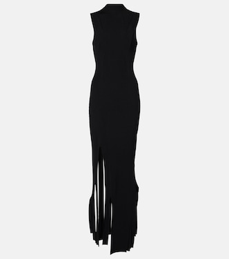 Pleated ribbed-knit gown | Victoria Beckham