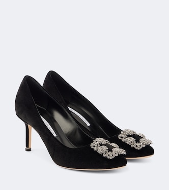 Hangisi 70 embellished velvet pumps | Manolo Blahnik