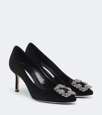 Hangisi 70 embellished velvet pumps | Manolo Blahnik