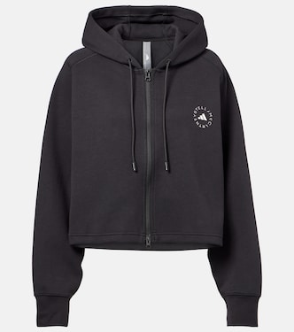 Cropped cotton-blend jersey zip-up hoodie | Adidas by Stella McCartney