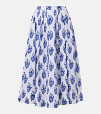 Floral cotton-blend midi skirt | Carolina Herrera