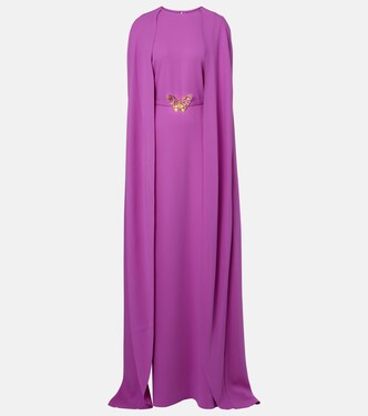 Caped silk-blend gown | Oscar de la Renta