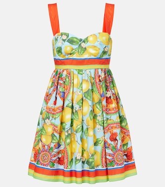 Vestido corto de algodón estampado  | Dolce&Gabbana