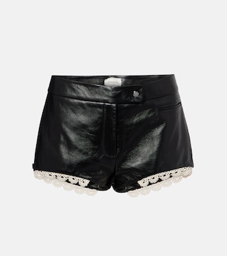 Lace-trimmed leather shorts | Magda Butrym
