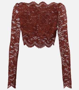 Floral lace crop top | Rabanne