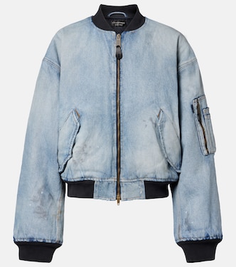 Cropped-Bomberjacke aus Denim | Balenciaga