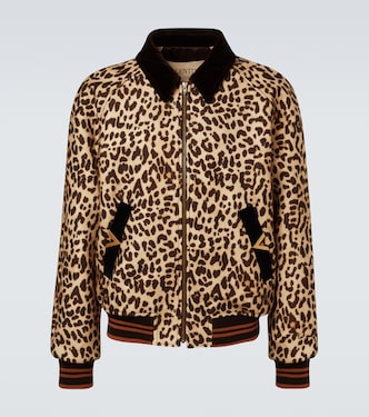 Veste bomber VGold en laine à motif léopard | Valentino