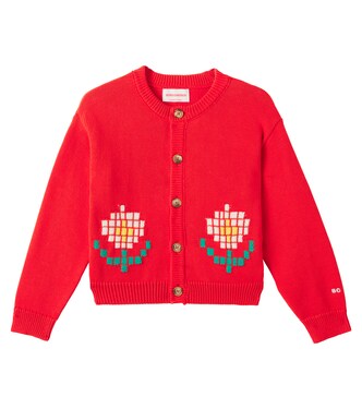 Intarsia cotton cardigan | Bobo Choses
