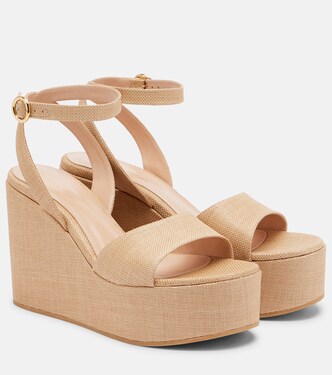 Haiti raffia platform wedge sandals | Gianvito Rossi