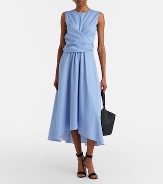altuzarra penny striped draped wrap midi dress Altuzarra, Penny draped striped cotton midi dress, Women, Blue, US 12, Dresses