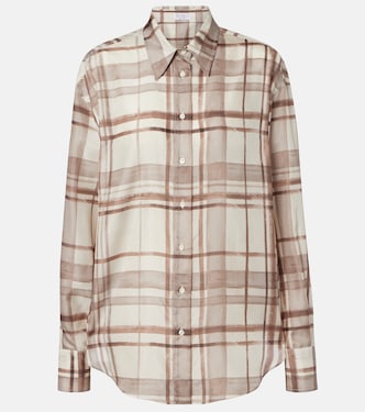 Checked silk shirt | Brunello Cucinelli
