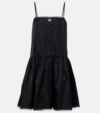 Abito corto in Re-Nylon con pizzo | Prada