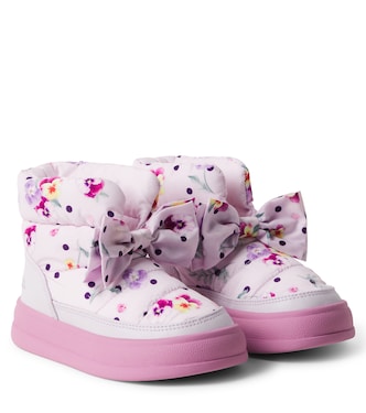 Bow-detail floral snow boots | Monnalisa