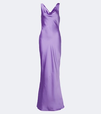 Draped satin gown | Norma Kamali