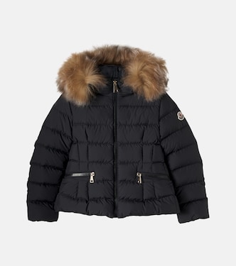 Boedette shearling-trimmed hooded down jacket | Moncler Enfant