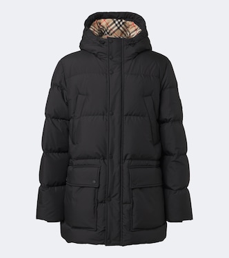 Abrigo de plumas Burberry Check con capucha | Burberry
