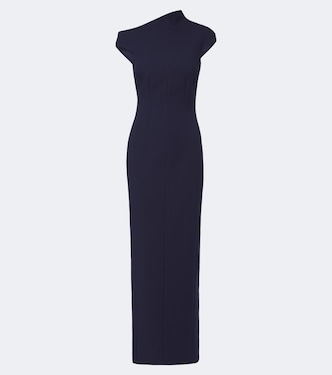 Arion asymmetric crêpe gown | Solace London