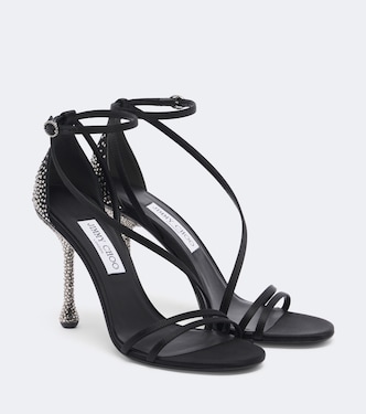 Zelia crystal-embellished satin sandals | Jimmy Choo