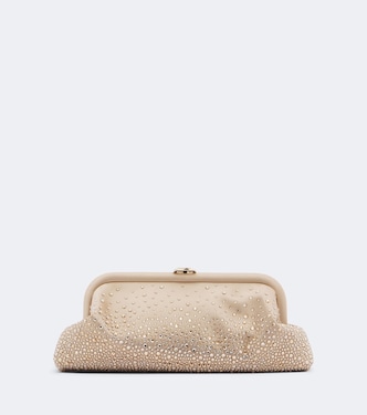 Skylar crystal-embellished satin clutch | Jimmy Choo
