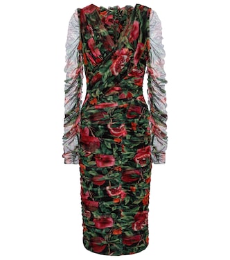 Robe midi imprimée en coton | Dolce&Gabbana