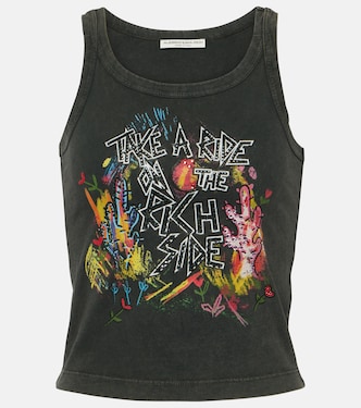 Bedrucktes Top aus Baumwoll-Jersey | Alessandra Rich