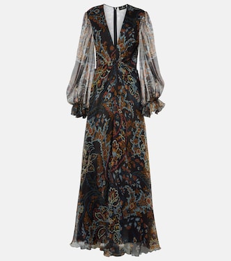 Robe longue imprimée en soie | Etro
