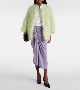 Faux shearling jacket in green - Dries Van Noten | Mytheresa