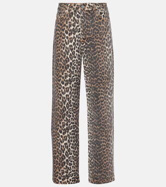 Izey leopard-print straight jeans | Ganni