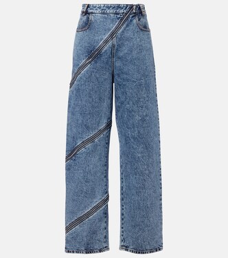 Spiral high-rise wide-leg jeans | Alaïa